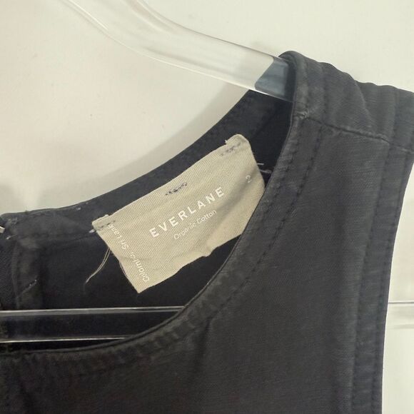 EVERLANE The Fatigue Barrel Jumpsuit Size 2 Black Crewneck Sleeveless EUC B39 - Picture 4 of 6
